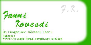 fanni kovesdi business card