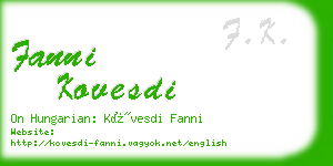 fanni kovesdi business card